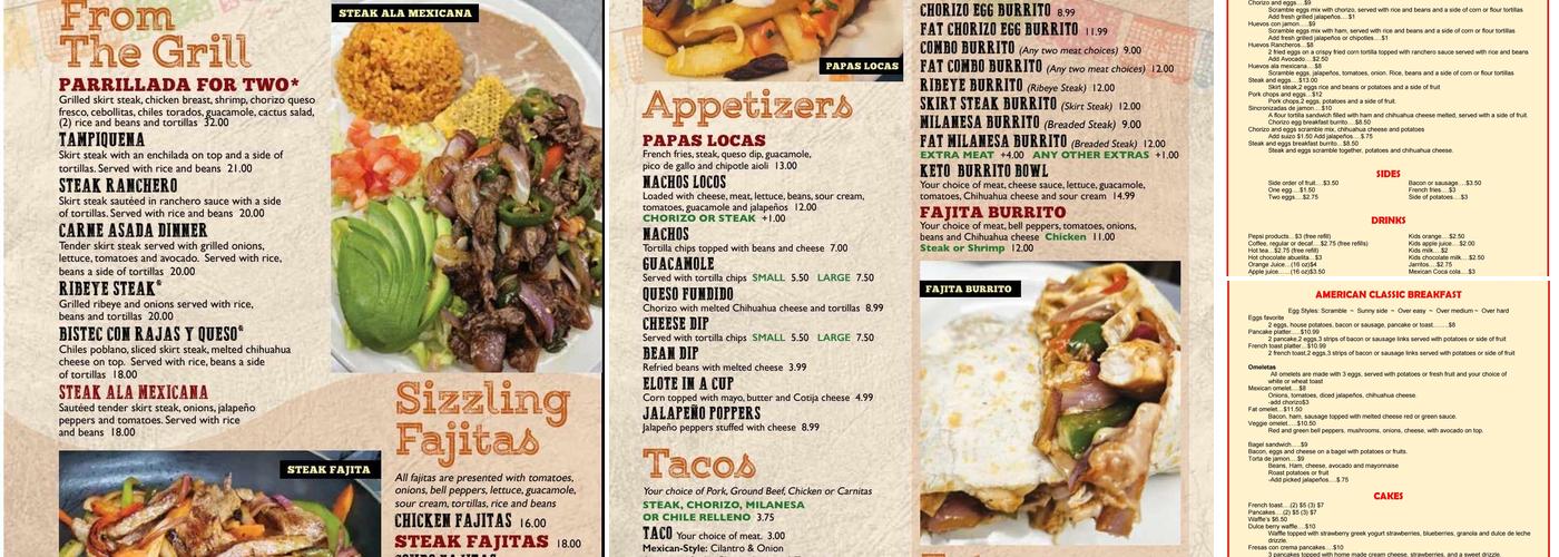 FAT BURRITO CHESTERTON Menu