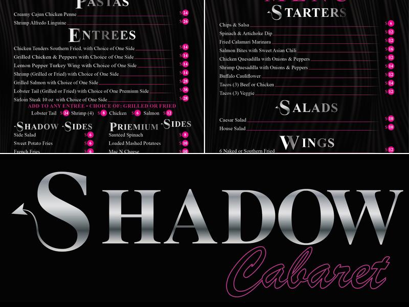 Shadow Cabaret Menu