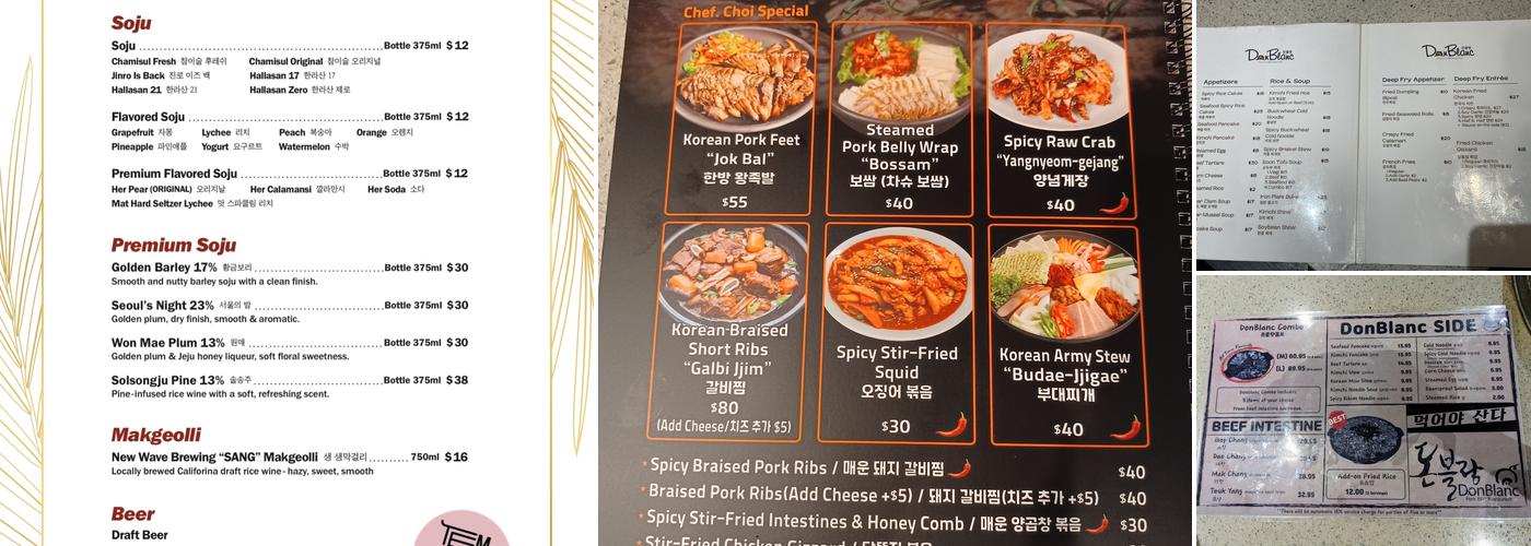 Don Blanc Menu
