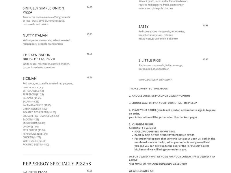 ThePepperboy.com Menu