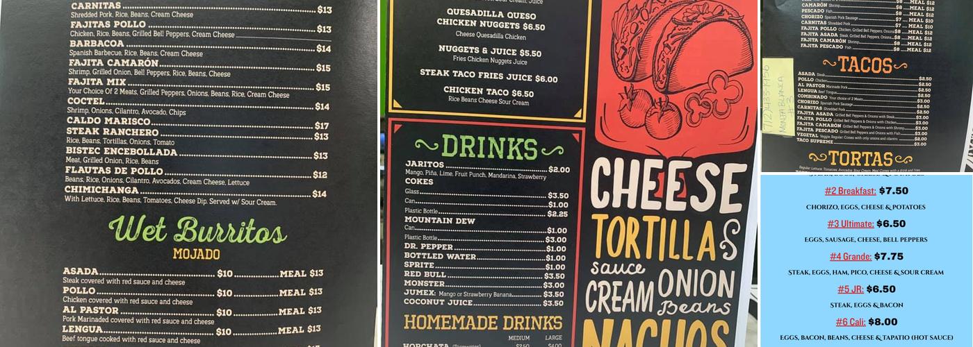 Taqueria La Monja Blanca #3 Menu