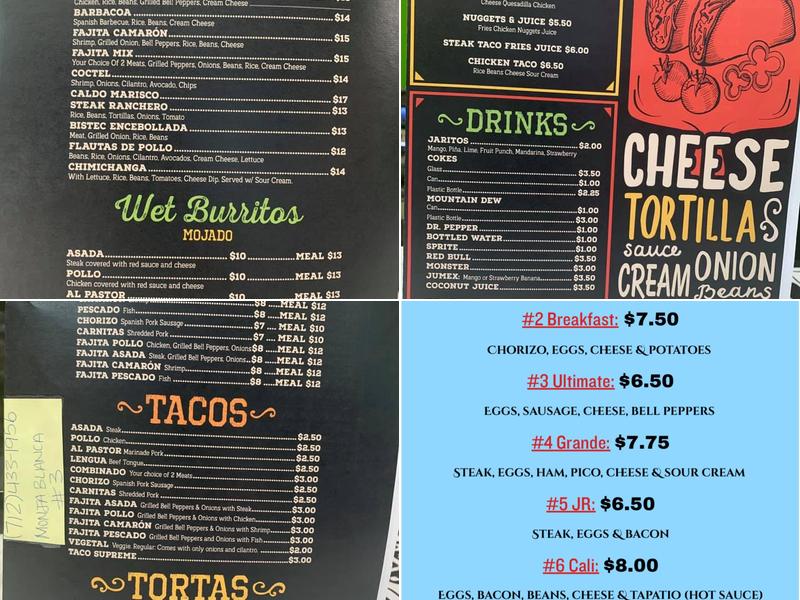 Taqueria La Monja Blanca #3 Menu