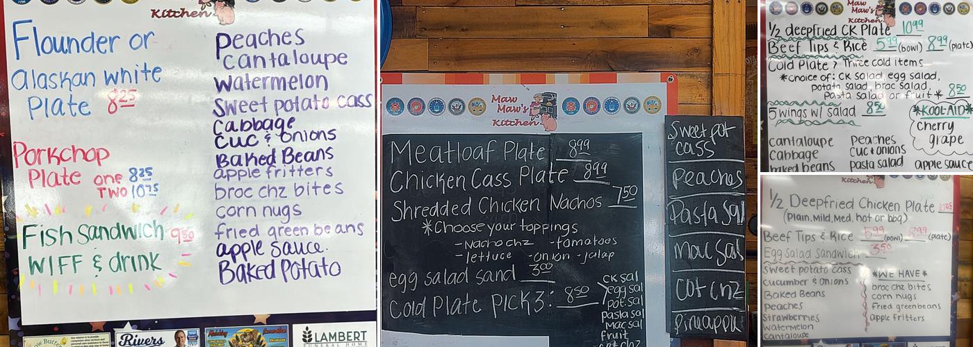 Maw maw’s kitchen Menu