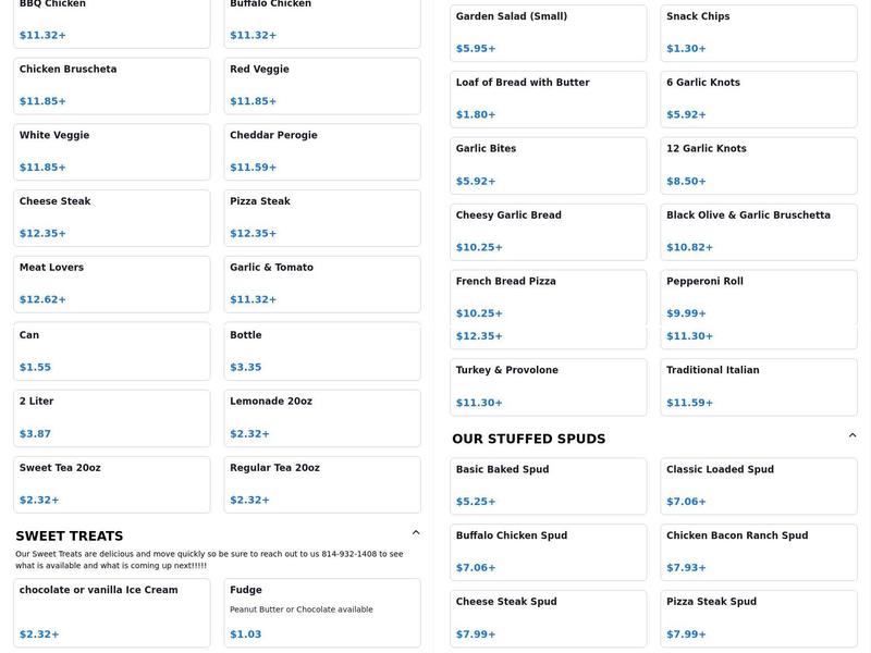 Fred’s Flatbreads Menu