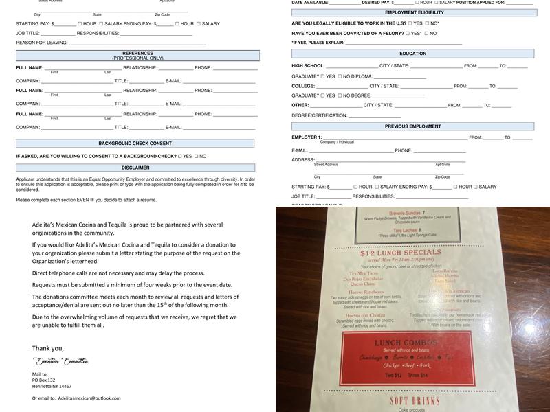 Adelita's Mexican Cocina & Tequila Menu