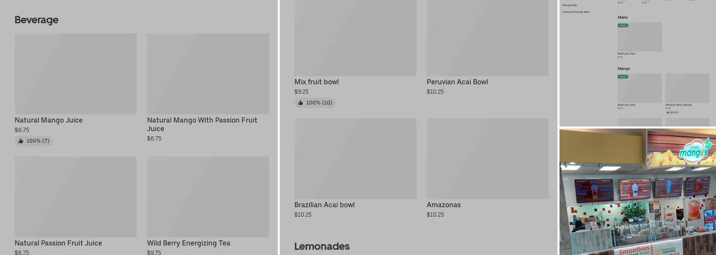 Fresh Mangos Menu