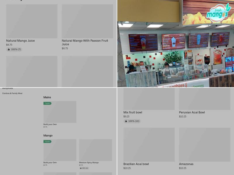 Fresh Mangos Menu