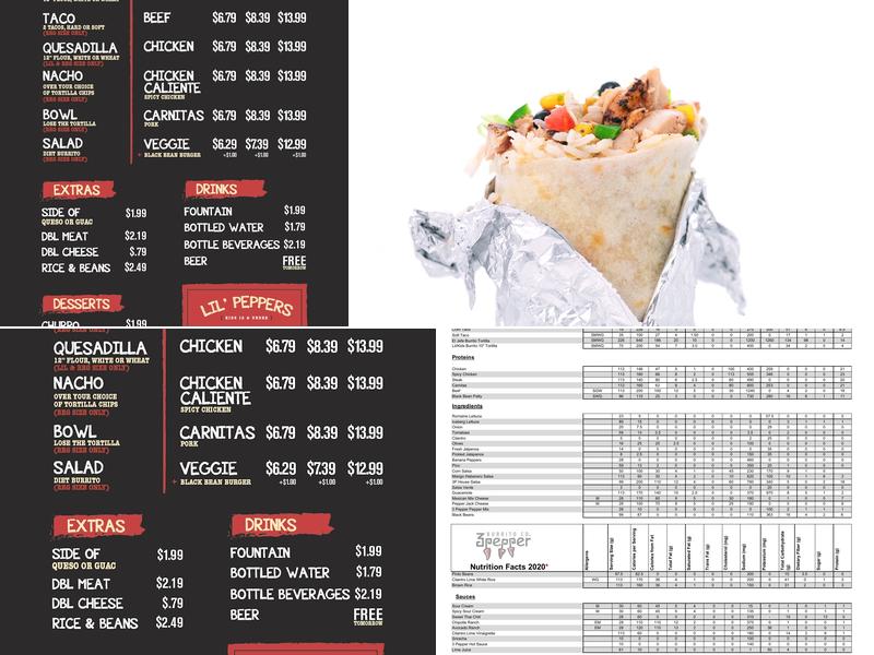 3 Pepper Burrito Co. Menu