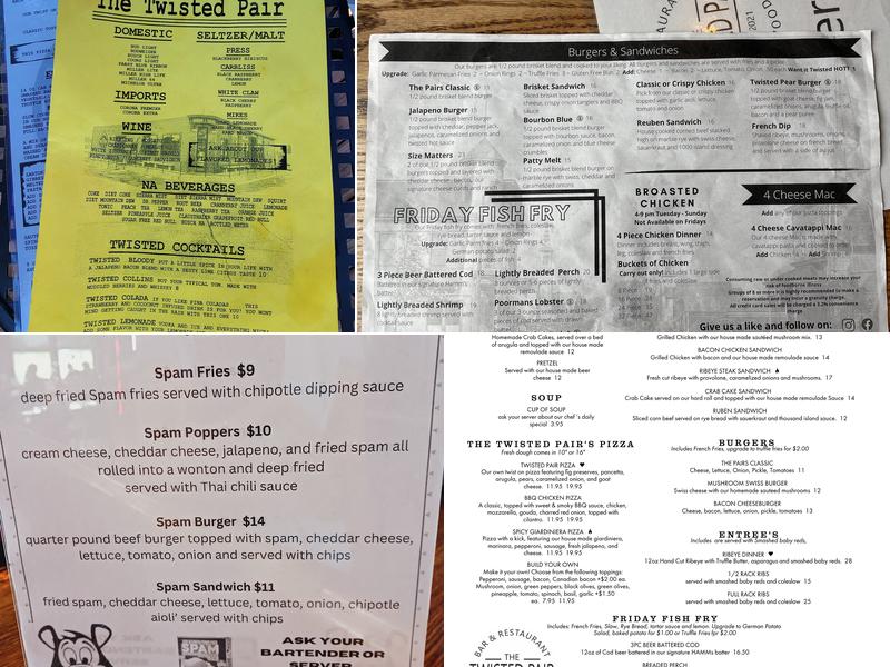 The Twisted Pair Menu