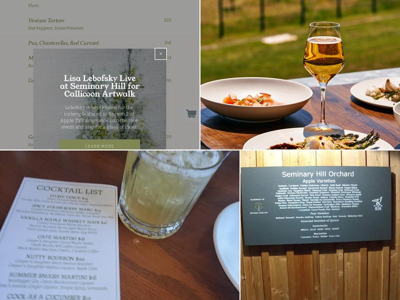 Seminary Hill Orchard & Cidery Menu