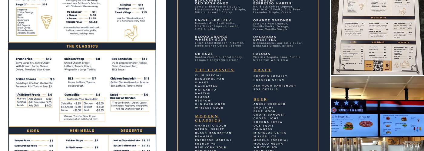 Semper Fi Bar & Grill Menu