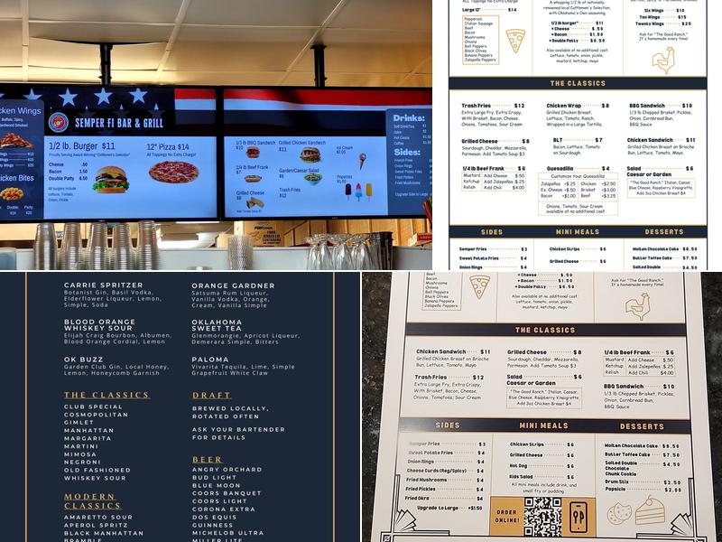 Semper Fi Bar & Grill Menu