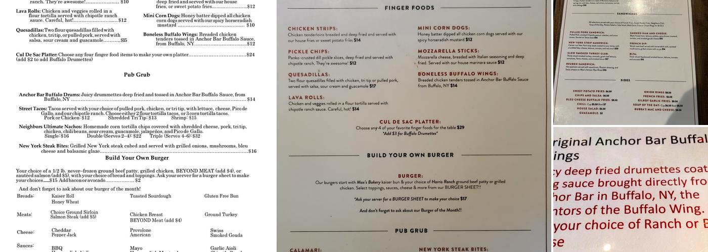 Neighbors Old Town Clovis Menu