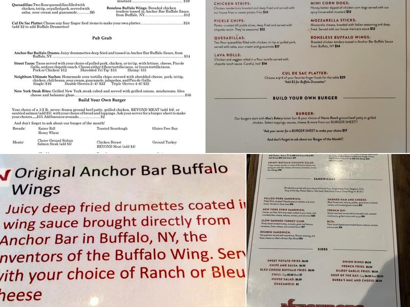 Neighbors Old Town Clovis Menu