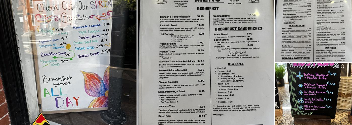 Cafe Arabella Menu