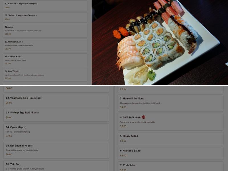 Toshi Sushi & Grill Menu