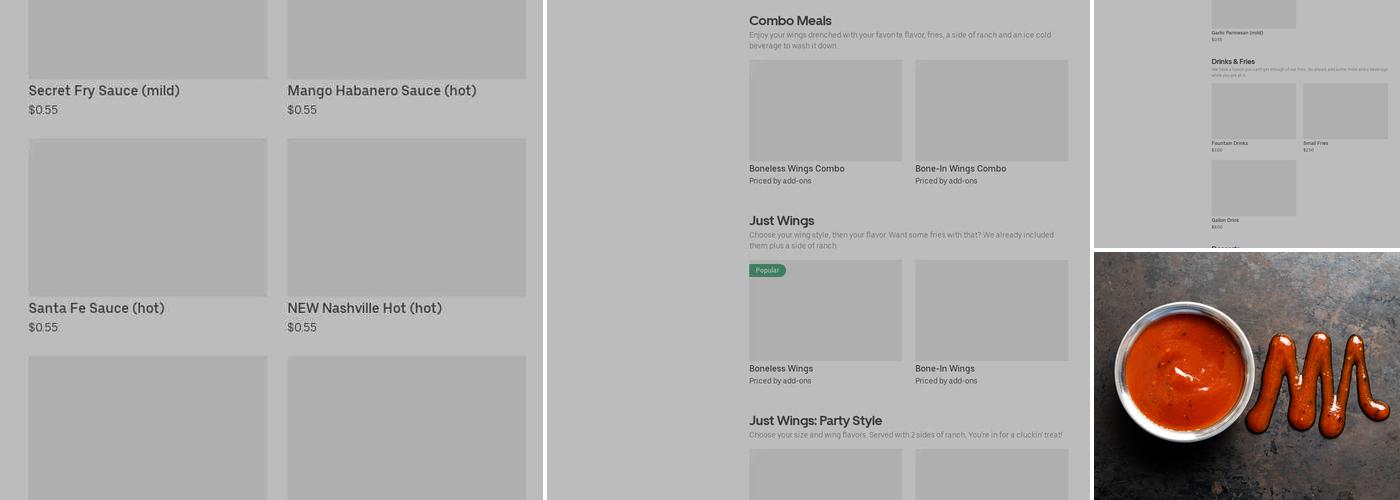 It's Just Wings Menu