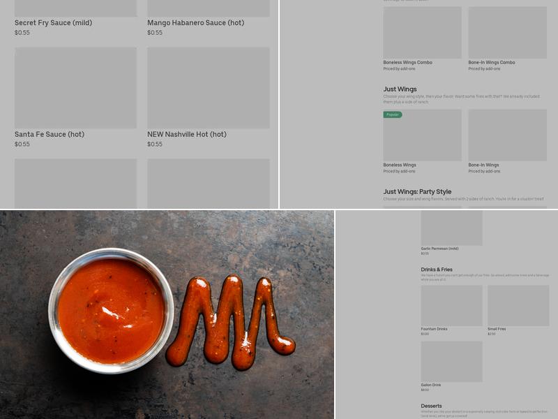 It's Just Wings Menu