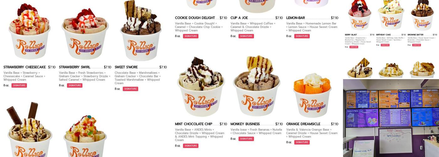 Rollup Ice Cream & Tea - Gull Road Menu