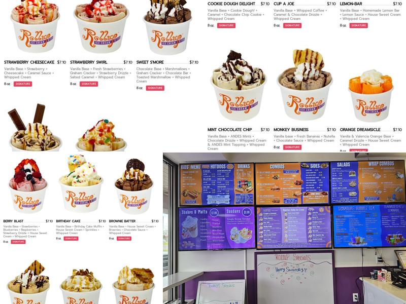 Rollup Ice Cream & Tea - Gull Road Menu