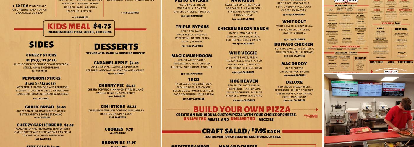 Rapid Fired Pizza Menu
