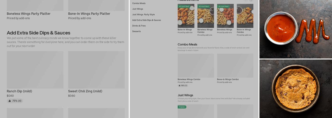 It's Just Wings Menu