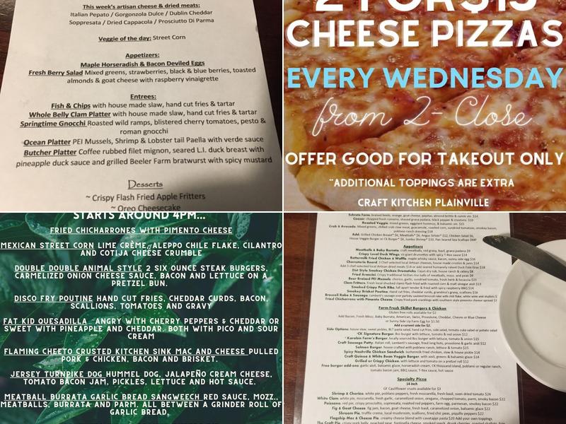 Craft Kitchen Plainville Menu