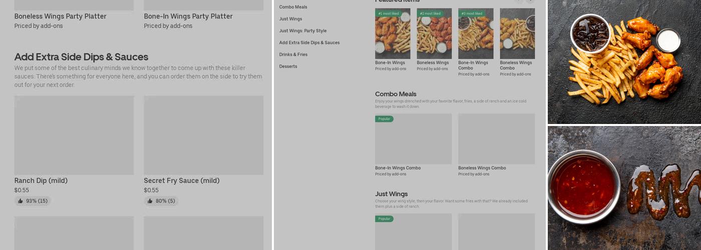 It's Just Wings Menu