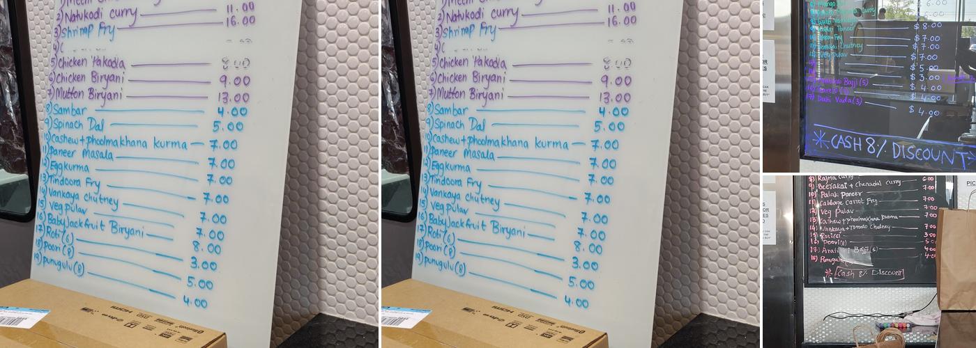 Padma's Amrutham Menu