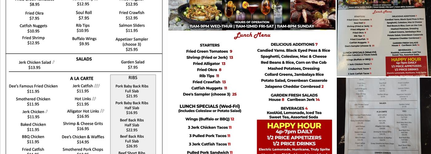 Dee's Place Menu
