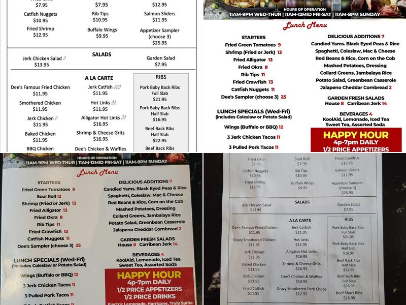 Dee's Place Menu