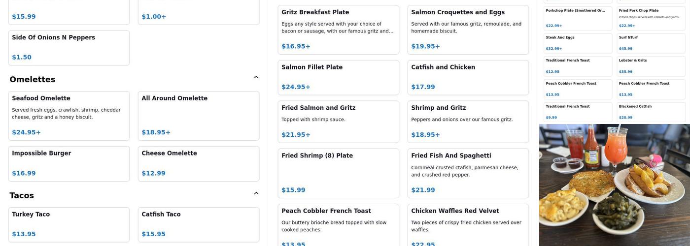 Gritz Brunch Bar Menu