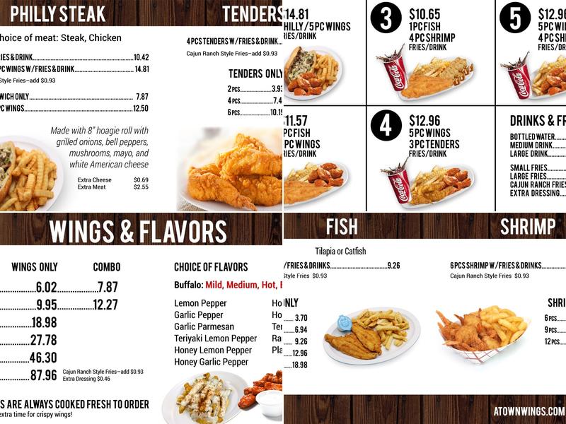 A-Town Wings Menu