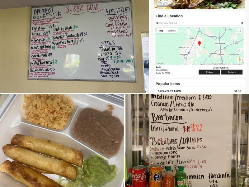 Susy's Tacos Menu