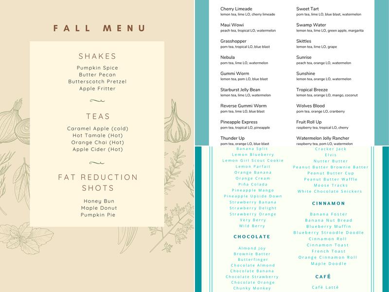 Lighthouse Nutrition Menu