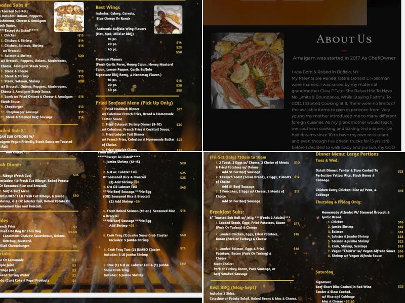 Amalgam Grill Menu