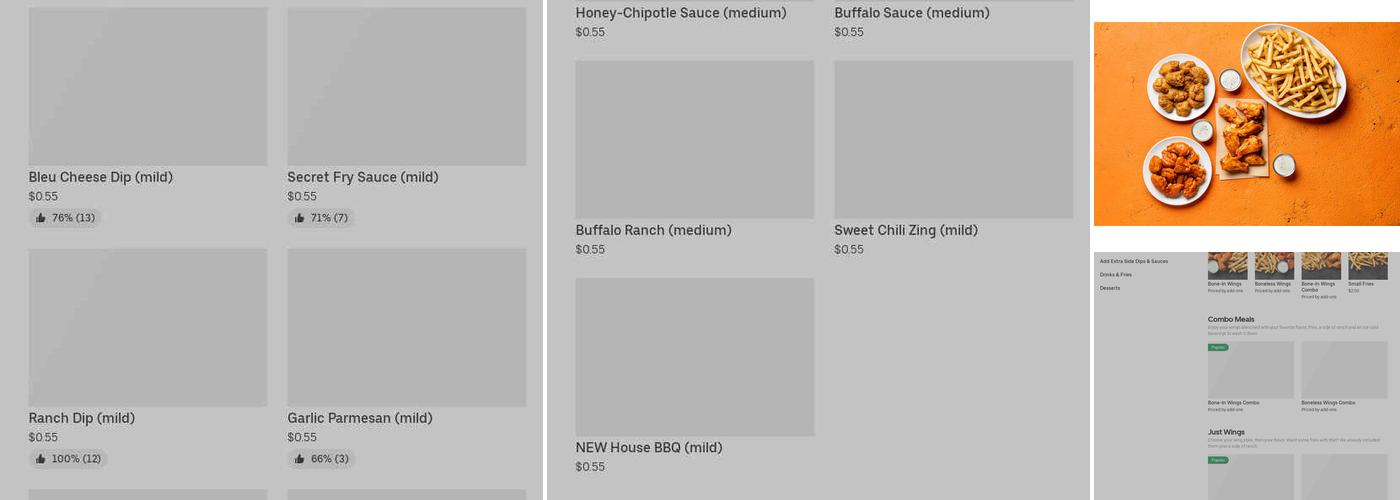 It's Just Wings Menu