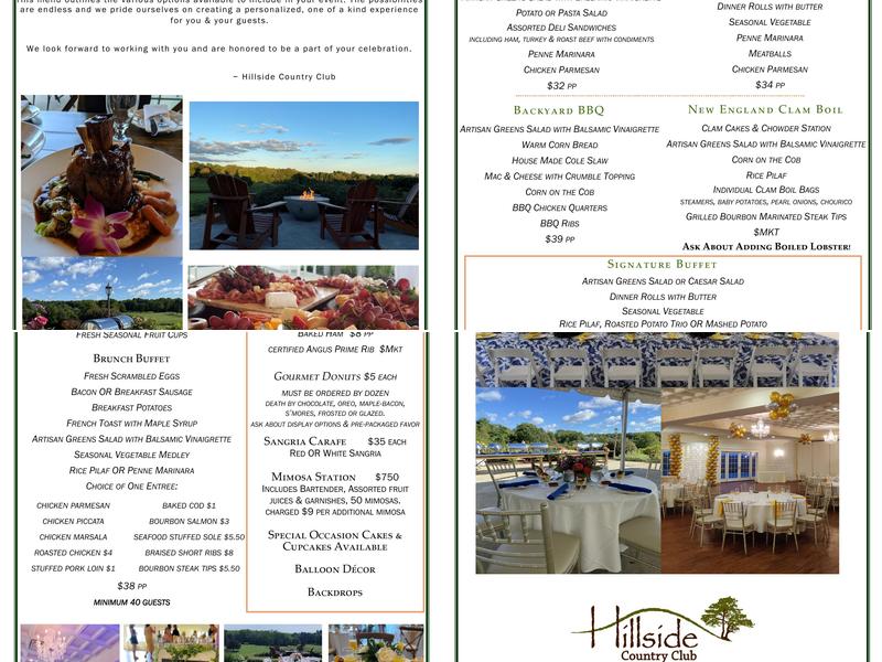 La Collina Restaurant Menu
