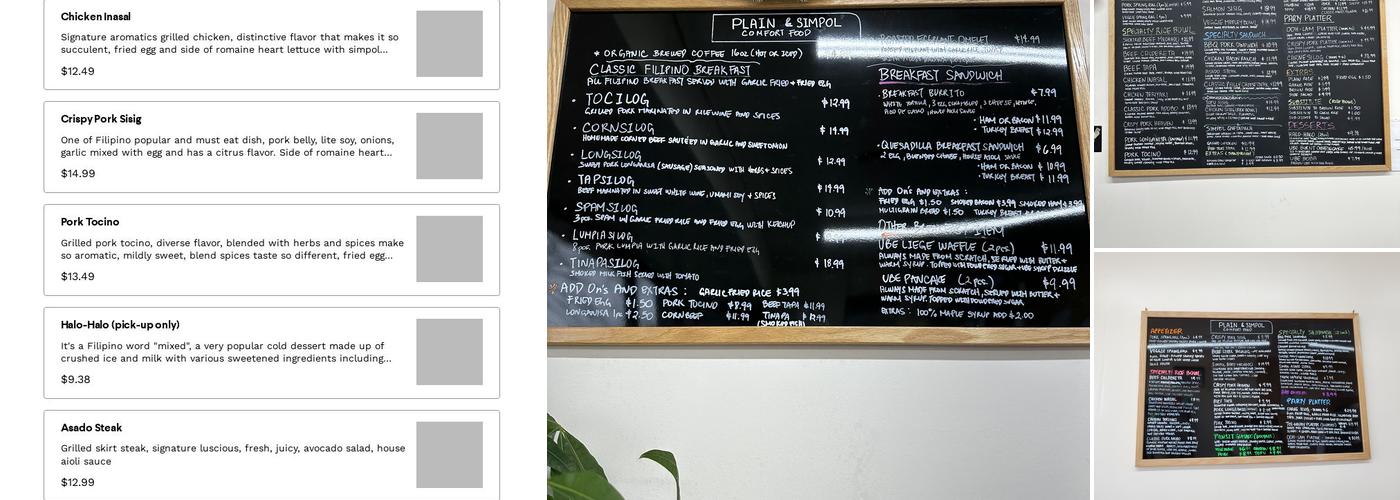 Plain & Simpol Menu