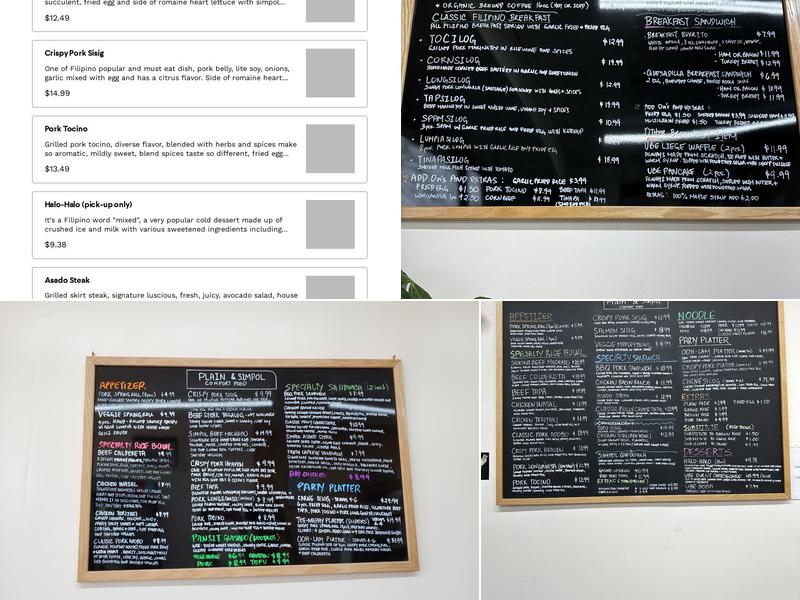 Plain & Simpol Menu