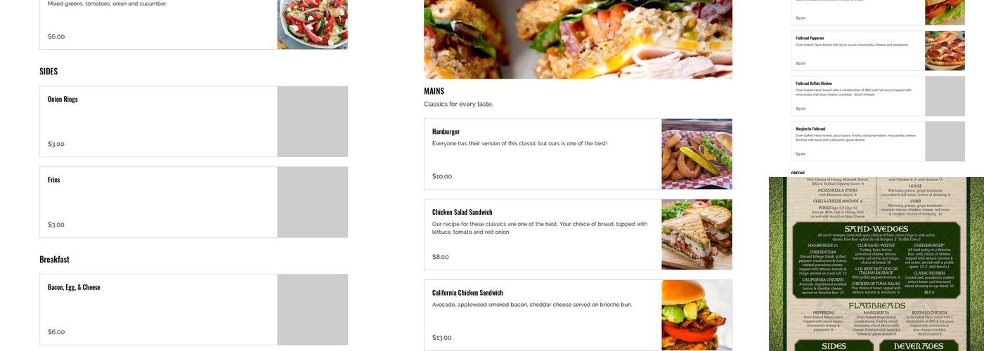 Strantz Pub Menu
