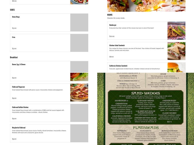 Strantz Pub Menu
