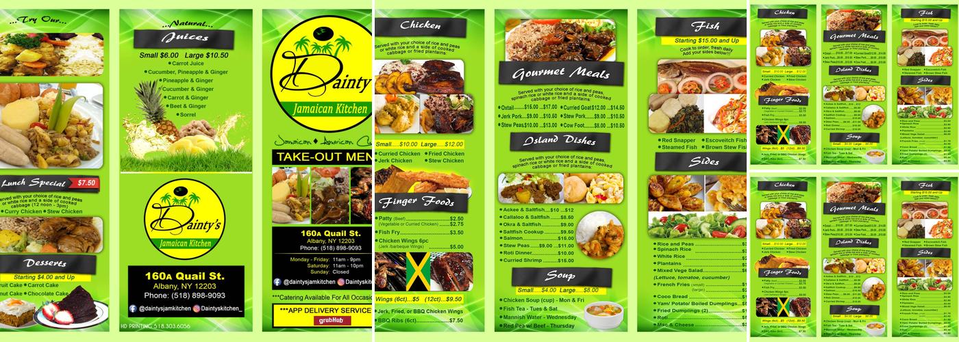 Dainty's Jamaican Kitchen Menu