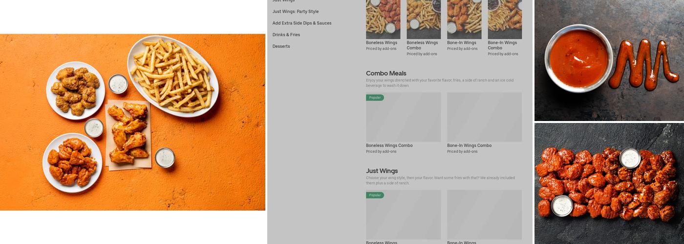 It's Just Wings Menu