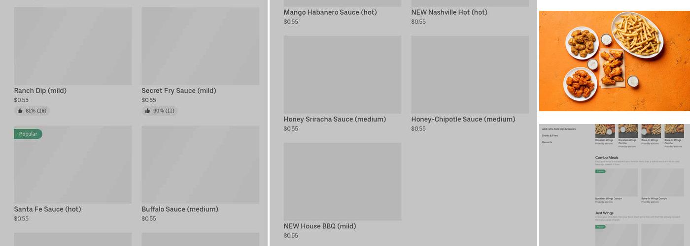 It's Just Wings Menu
