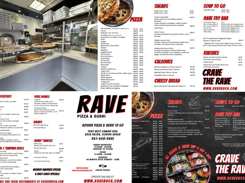 Rave Pizza & Sushi Menu