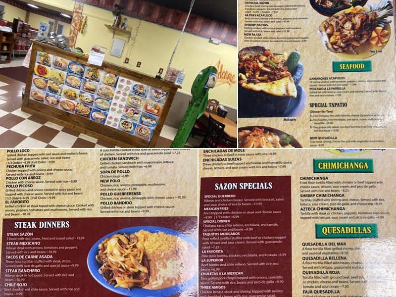Mexican Restaurant Sazón Menu