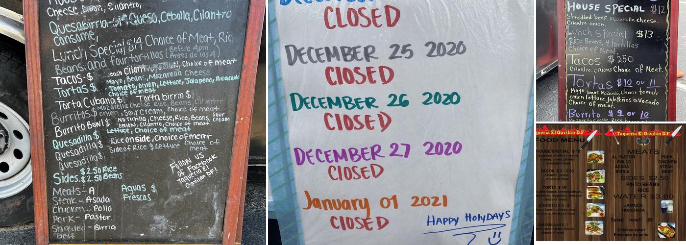 TAQUERIA EL GAVILAN D.F. Menu