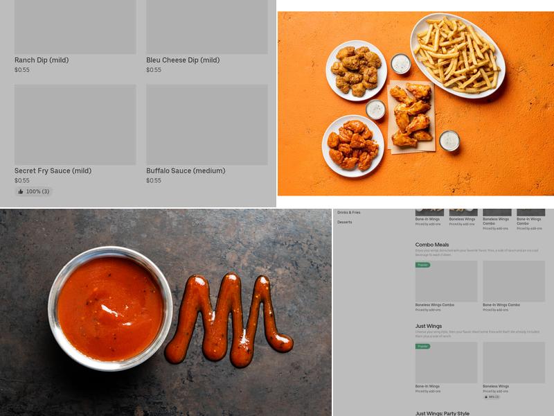 It's Just Wings Menu