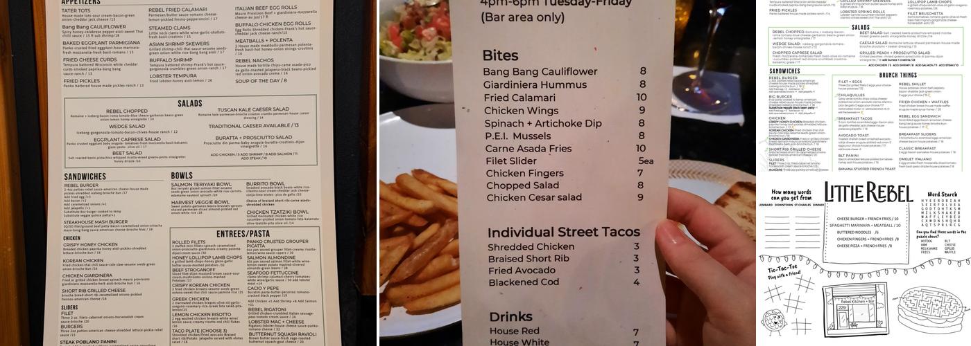 Rebel Kitchen + Bar Menu